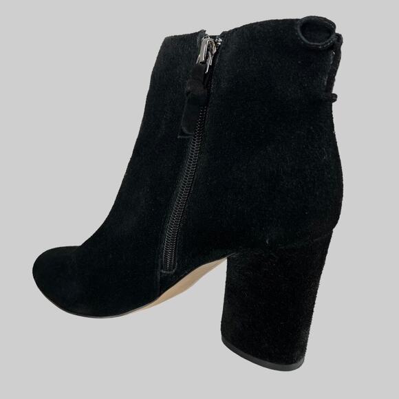SAK’S Fifth Avenue Nina Suede Booties 3" Heel in Black Size 7 - Picture 3 of 16